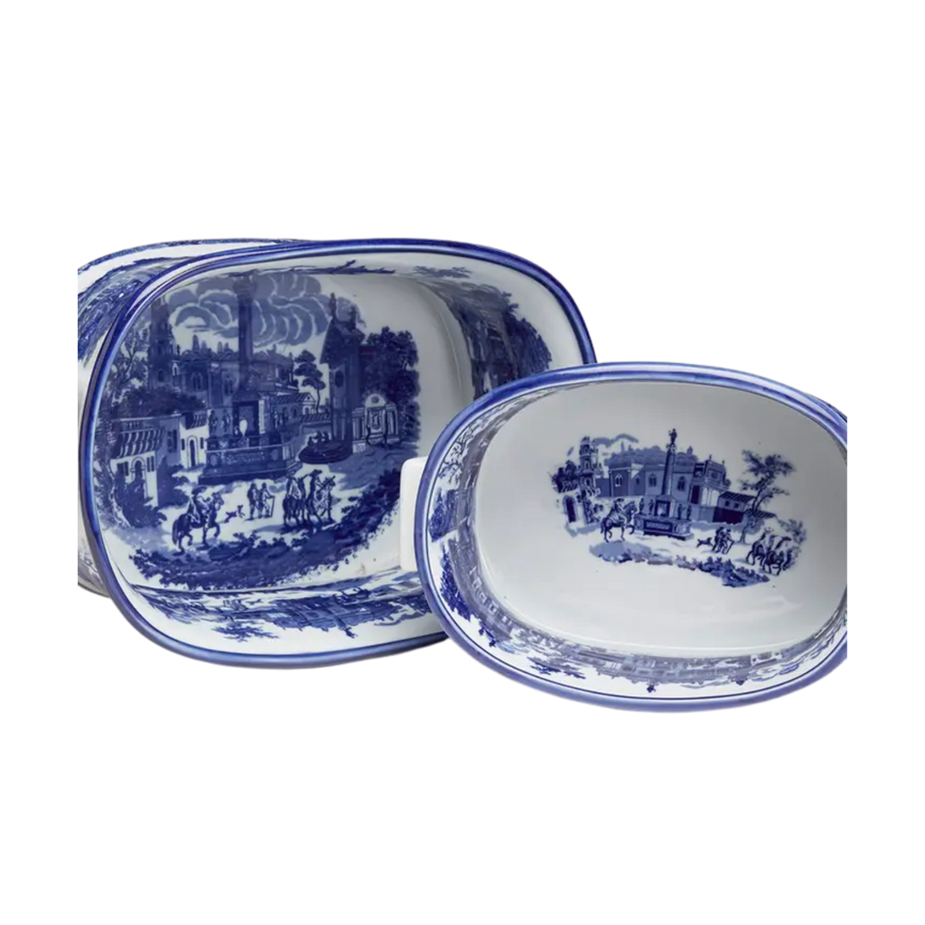 Blue and White Footbath Design Planters (Set of Two)