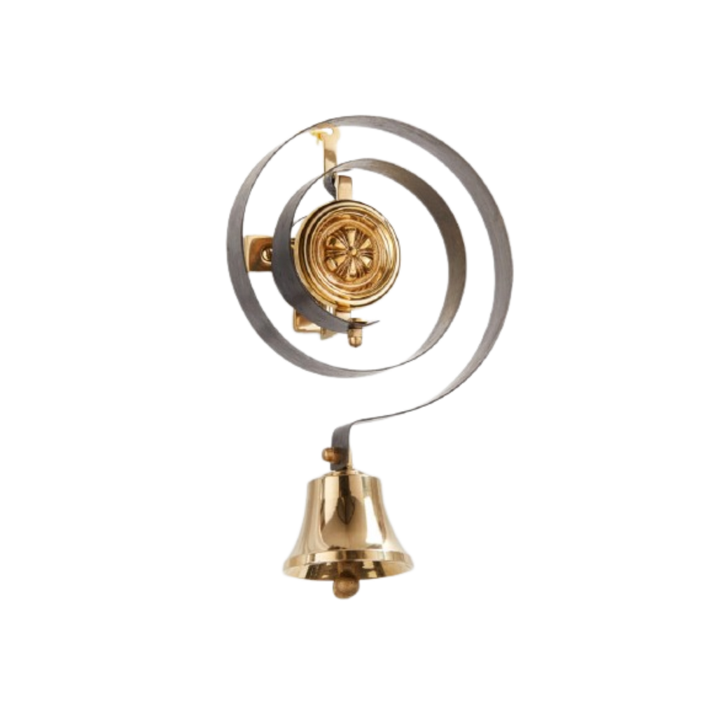 Butlers Door Bell with Pulley Set Polished Brass Unlacquered