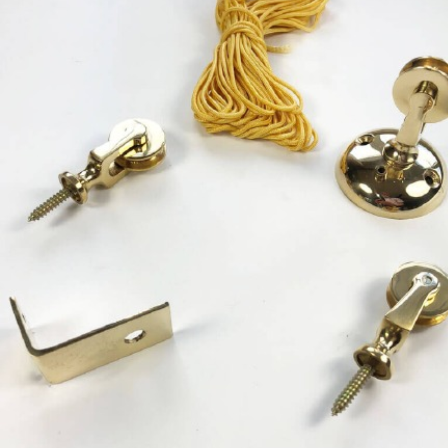 Butlers Door Bell with Pulley Set Polished Brass Unlacquered