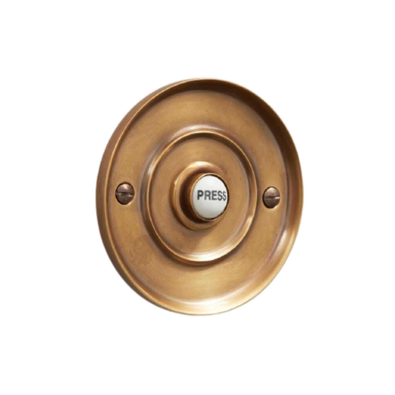 Circular Door Bell Push 3" Antique Satin Brass