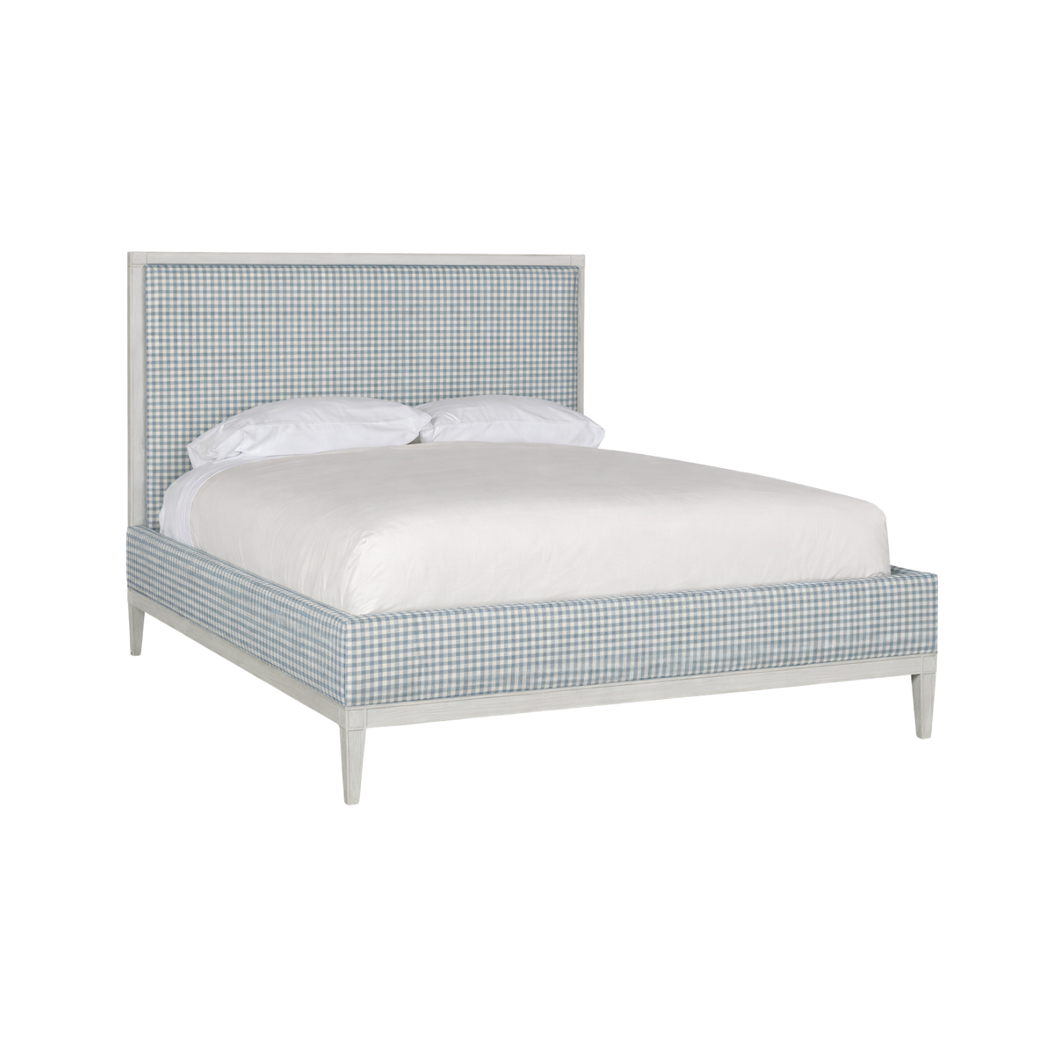 Blythe Queen Carved Bed Blue Gingham