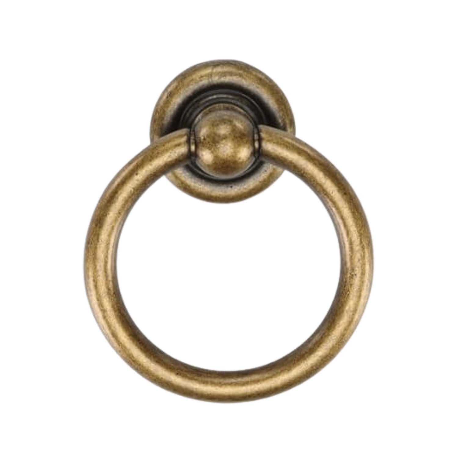 Heritage Classic Circular Drop Pull in Distressed Brass