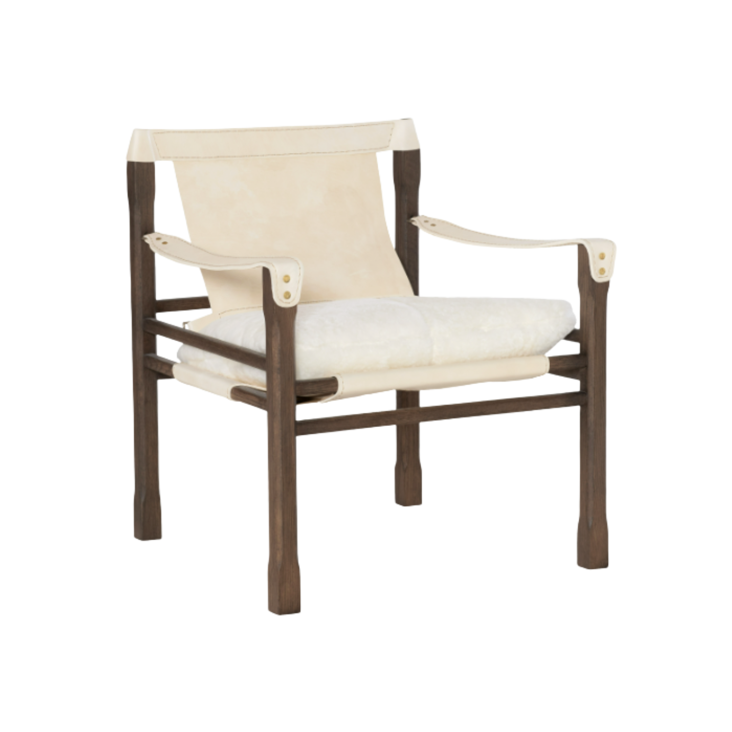 Henry Leather Chair in Shearling Ivory